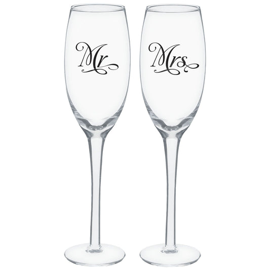 "Mr. And Mrs." Toasting Glass 2Pcs