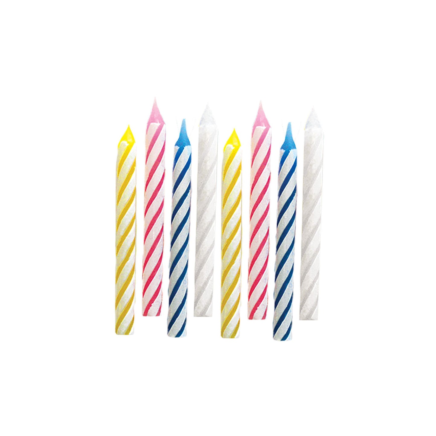 Assorted Candy Stripe Spiral Candles 24Pcs