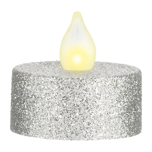 LED Tealights - Silver Glitter 10ct