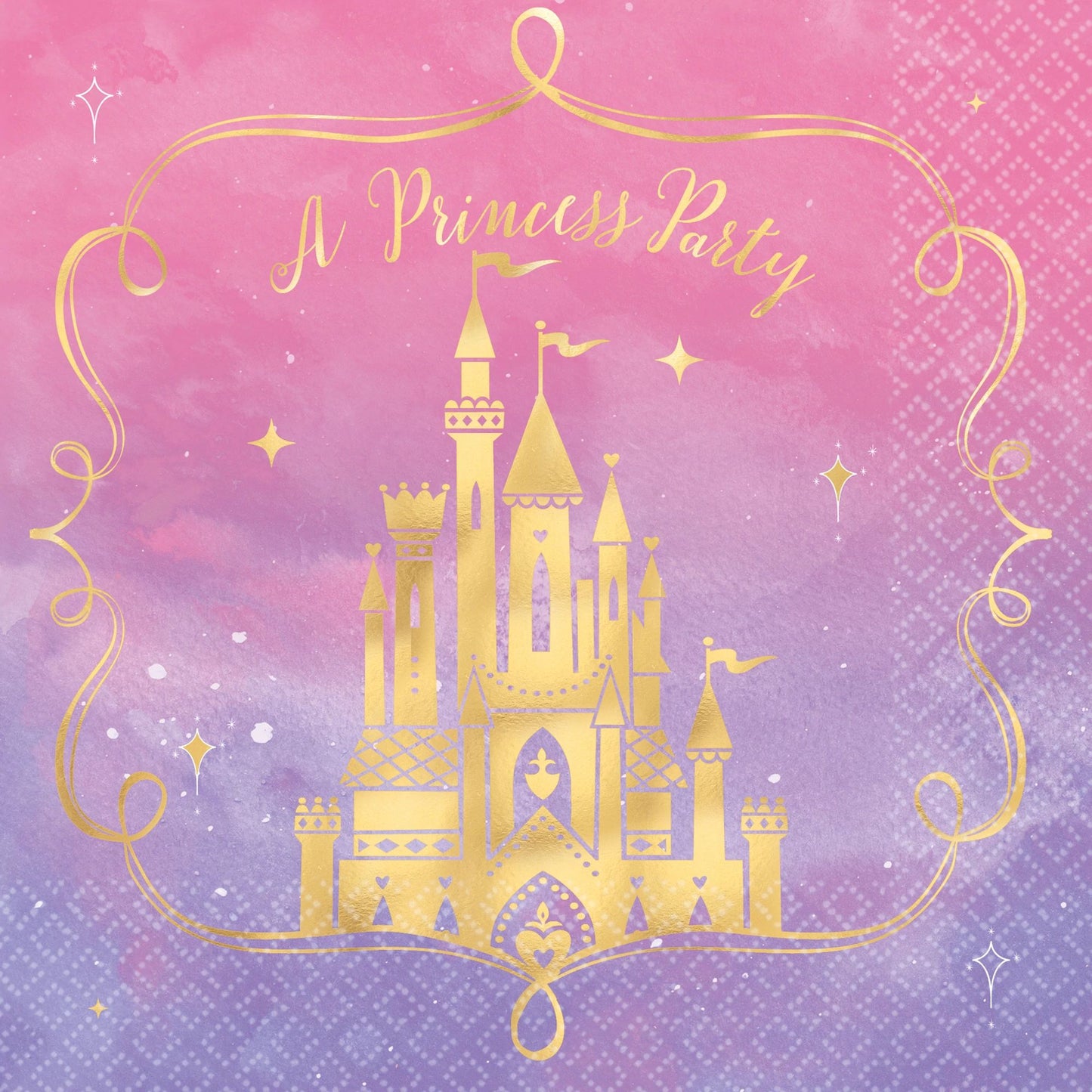 Fancy Disney Princess Luncheon Napkins - Hot-Stamped