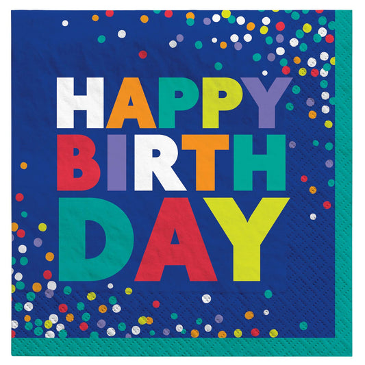 Bold Happy Birthday Luncheon Napkins