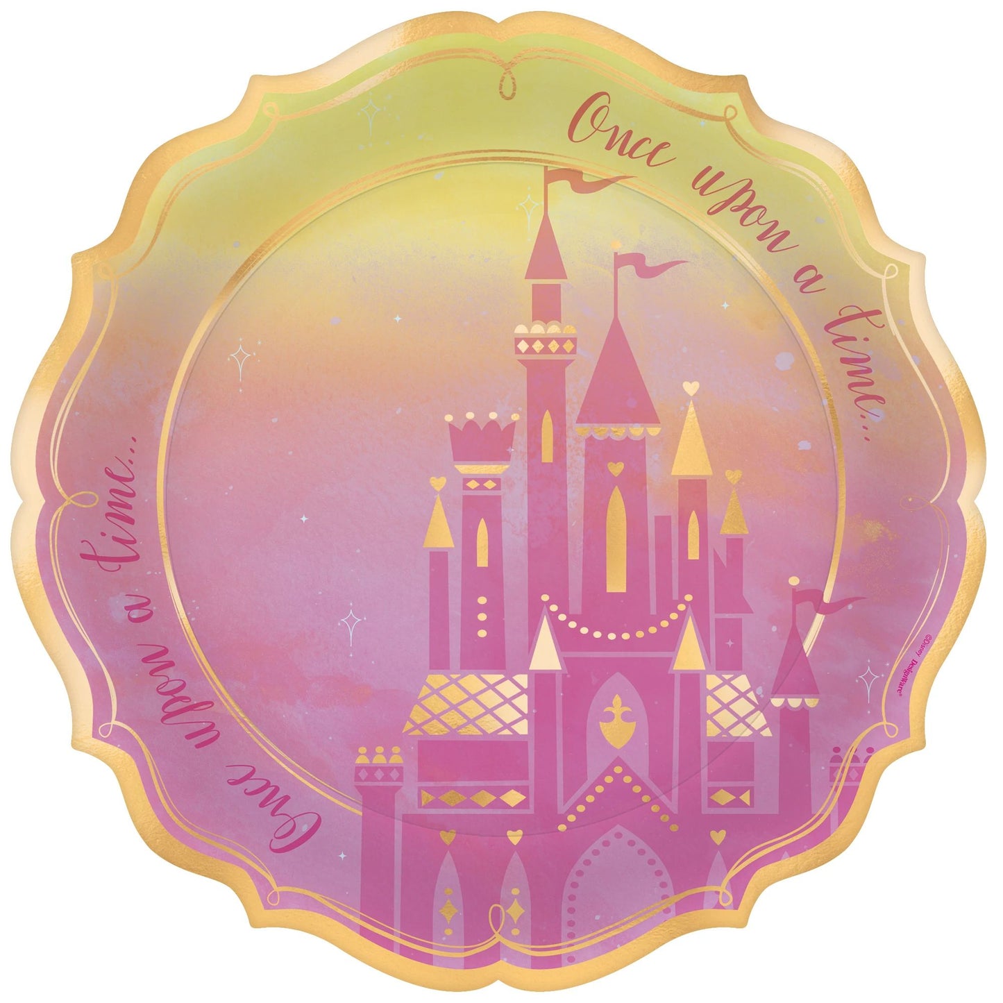 Disney Princess 10 1/2" Metallic Shaped Plates 8pcs