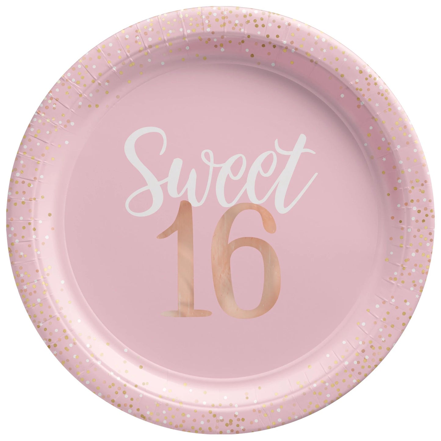 Blush Sixteen Foil Plates, 10 1/2Inc 8Pcs