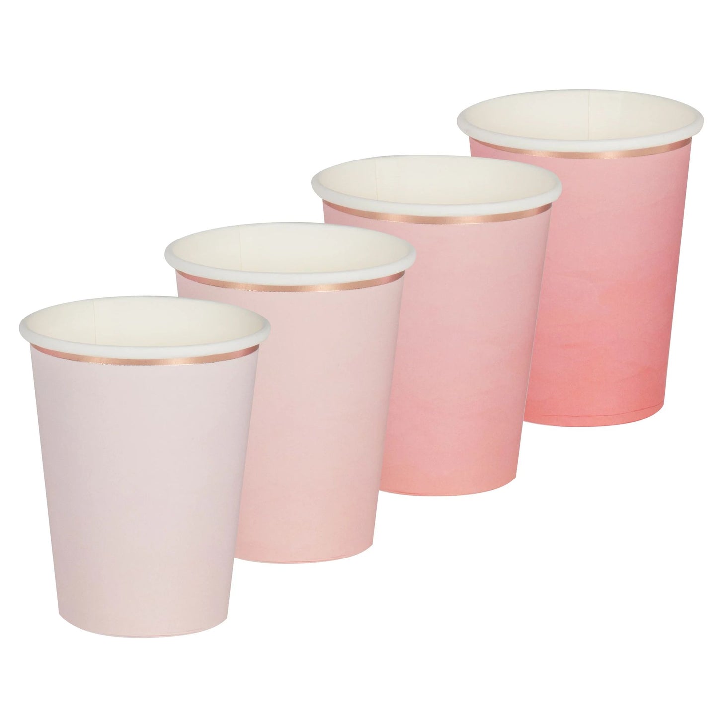 Ombre Pink & Rose Gold Paper Cups 8Pcs