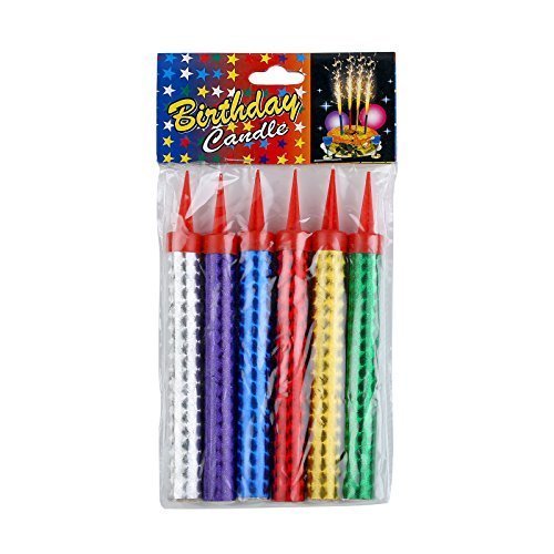 Colorful Sparkling Party Candles 5Inc 6pc