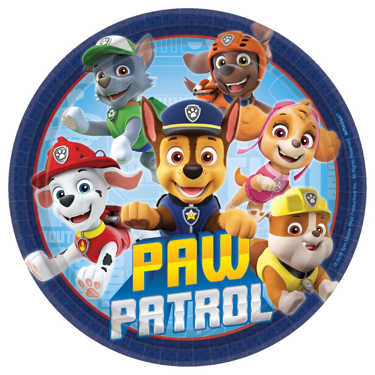 Paw Patrol Adventures Round Plates 7Inc 8ct