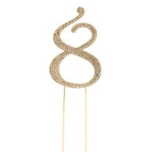 RHINESTONE CAKE TOPPER "8" GOLD Party Place Miami