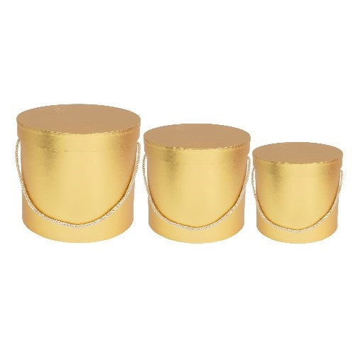 NESTED FLORAL BOXES 3Pcs SET GOLD Party Place Miami