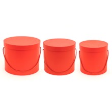 NESTED FLORAL BOXES 3Pcs SET RED Party Place Miami