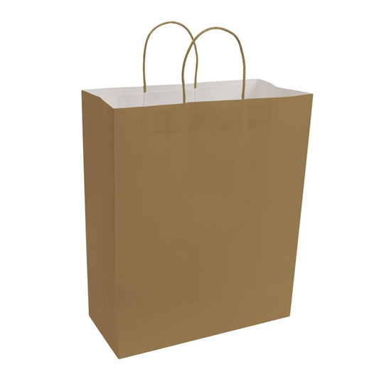 PAPER BAGS WITH HANDLES FOR FAVORS & GIFTS 16Inc 12Pcs NATURAL Party Place Miami