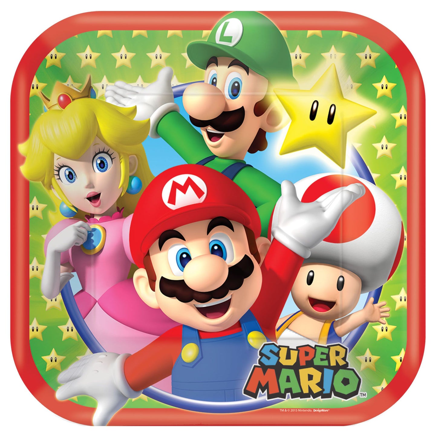 Super Mario Brothers™ Square Plates, 7Inc 8ct