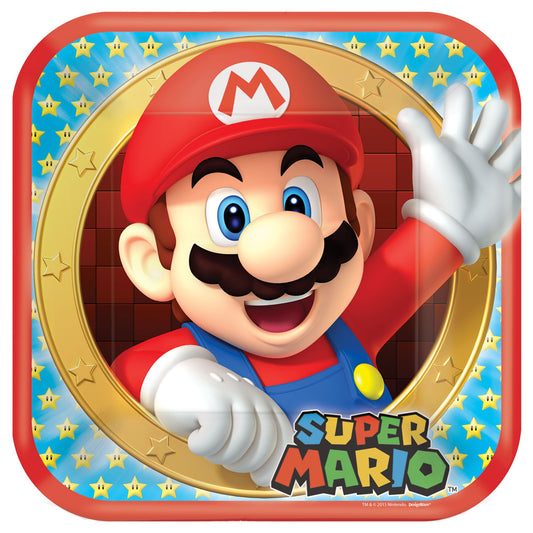 Super Mario Brothers™ Square Plates, 9Inc 8ct