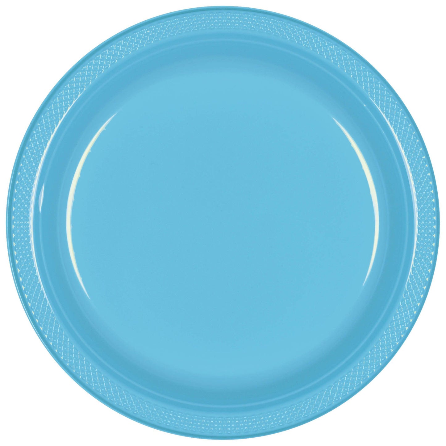 9Inc Round Plastic Plates, Mid 20 Ct. - Caribbean Blue Party Place