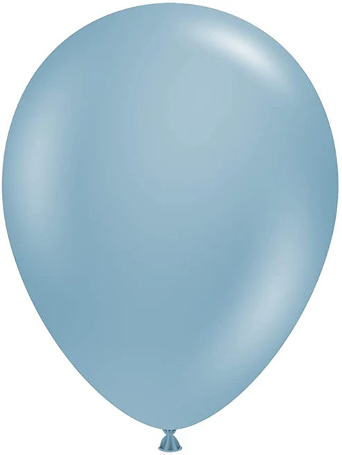 Tuftex 11Inc Blue Slate Latex Balloons 100ct Pastel color