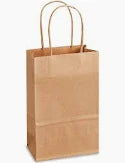 Small Kraft Paper Brown Bags 12Pcs 5.25Inc x 3Inc x 8.5Inc