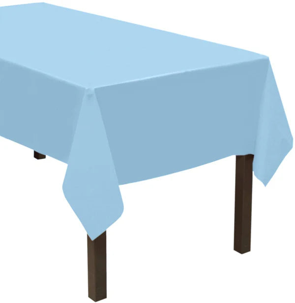 Heavy Duty Plastic Tablecovers Light Blue 54Inc x 108Inc