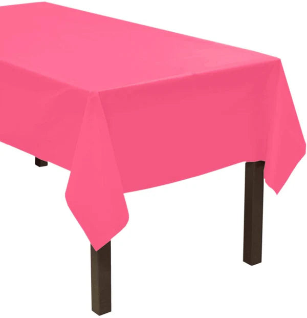 Heavy Duty Plastic Tablecovers Fuchsia 54Inc x 108Inc