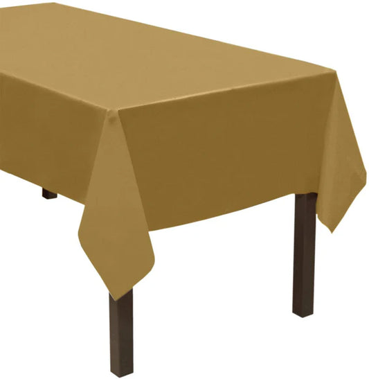 Heavy Duty Plastic Tablecovers Gold 54Inc x 108Inc