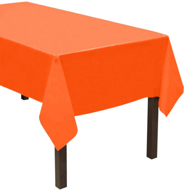 Heavy Duty Plastic Tablecovers Orange 54Inc x 108Inc