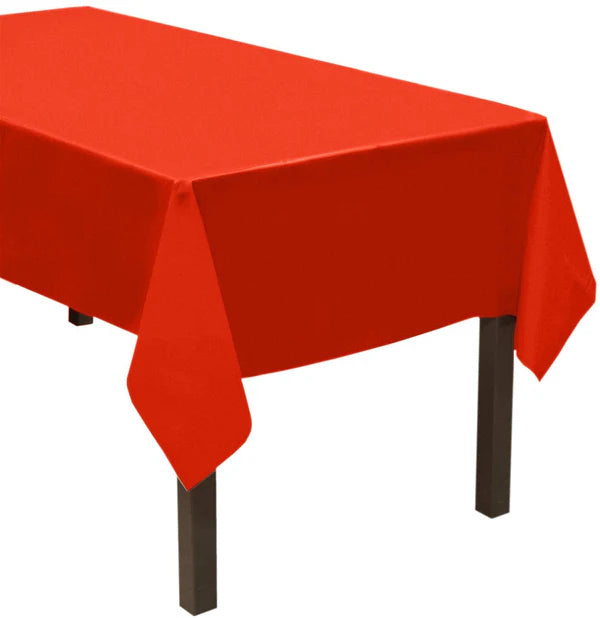 Heavy Duty Plastic Tablecovers Red 54Inc x 108Inc