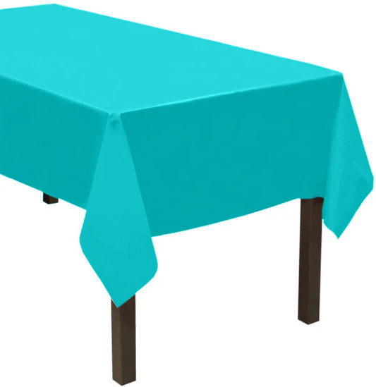 Heavy Duty Plastic Tablecovers Turquoise 54Inc x 108Inc