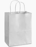 Small Kraft Paper White Bags 12Pcs 5.25Inc x 3Inc x 8.5Inc